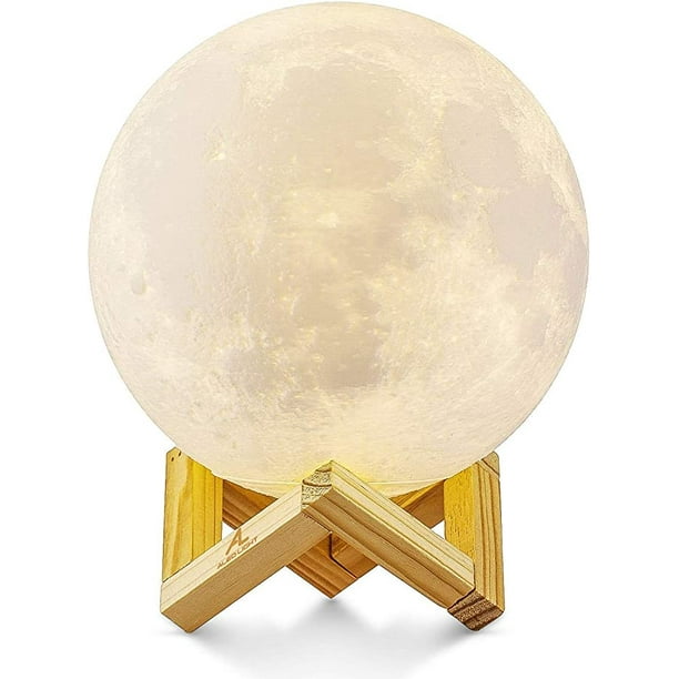 3D Silicone Moon Lamp White LED Night Light Home Bedroom Decoration Kids Gift UK 